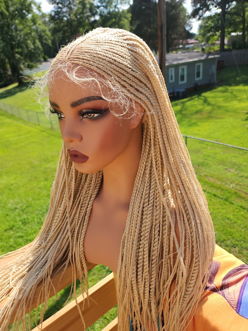 PlatinumBlonde Long BraidedLacefrontWig -